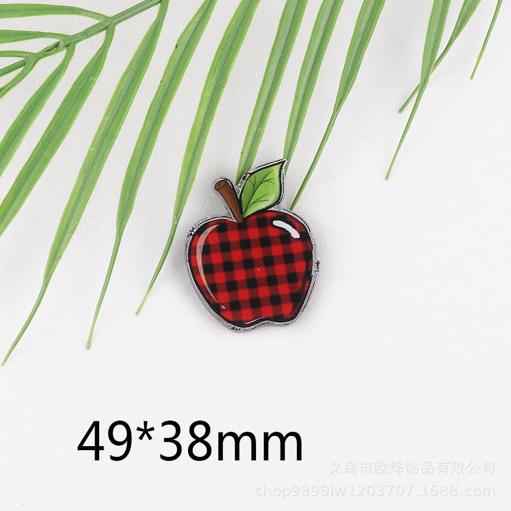 Wholesale 10pcs/pack New Cartoon Apple Drink Bottle Acrylic DIY Patch