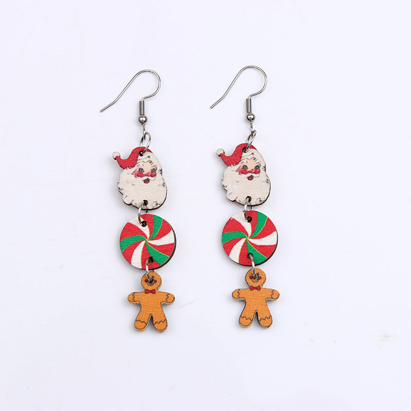 Wholesale Christmas Santa Claus Elk Snowflake Earrings
