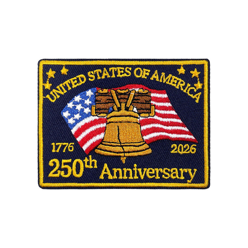 Wholesale 250Th Anniversary Bald Eagle Liberty Bell American Flag Iron On Embroidered Patch For Coats