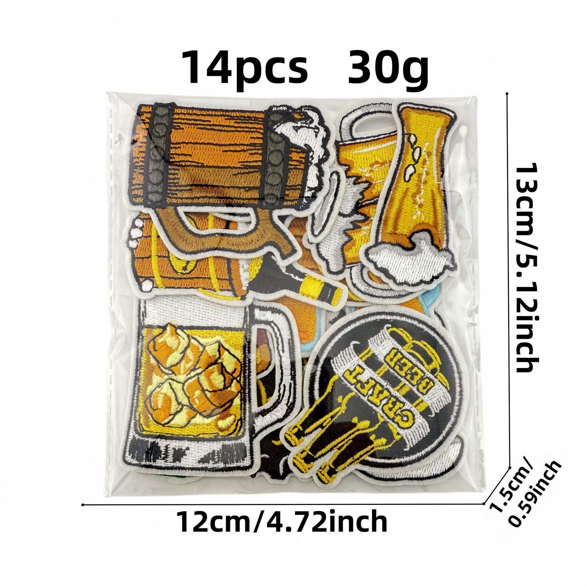 Wholesale Cartoon beer cup embroidery cloth patch embroidery iron-on patch