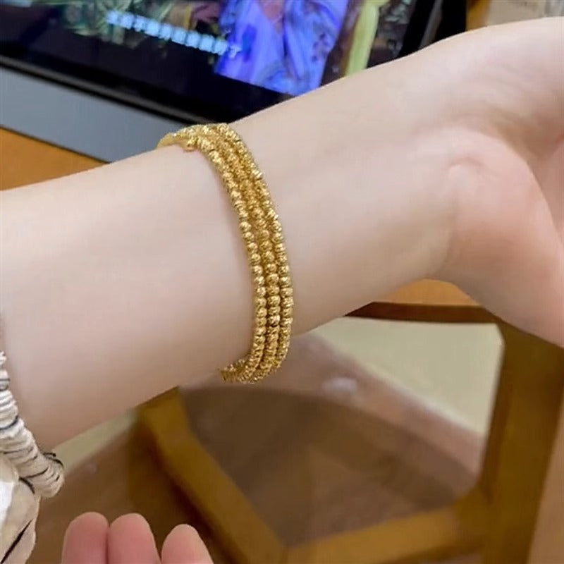 Wholesale Three Circle Sparkling Gold Bead Bracelet