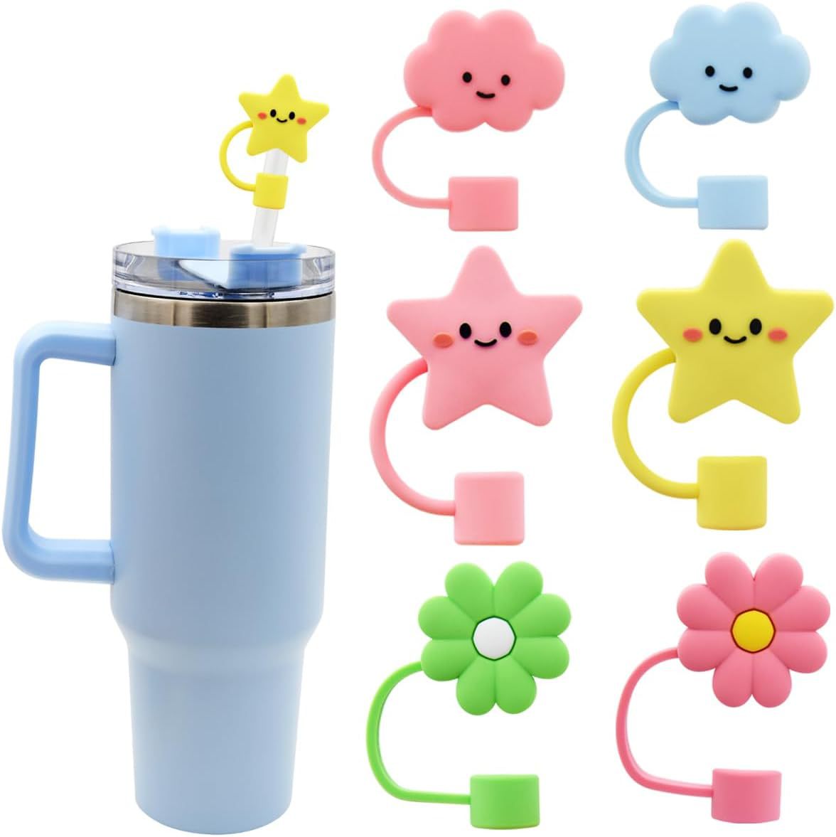 Wholesale 6pcs/pack set of 10mm silicone straw plugs