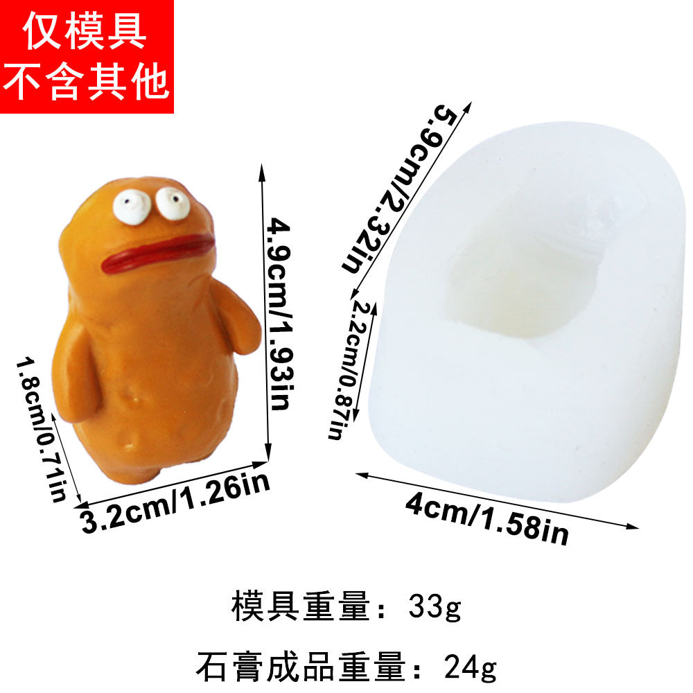 Wholesale Silicone Mold Ugly Cute Mud Monster Shape for DIY Cake Candle Chocolate