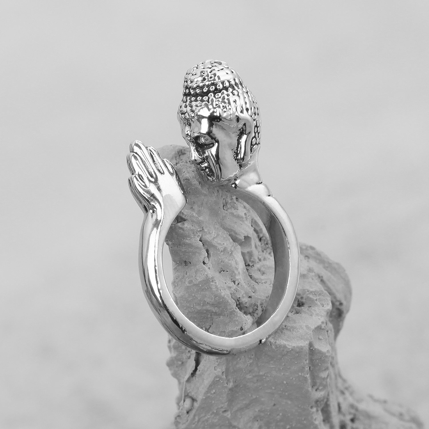 Wholesale Retro Punk Wolf Head Men's Ring Set