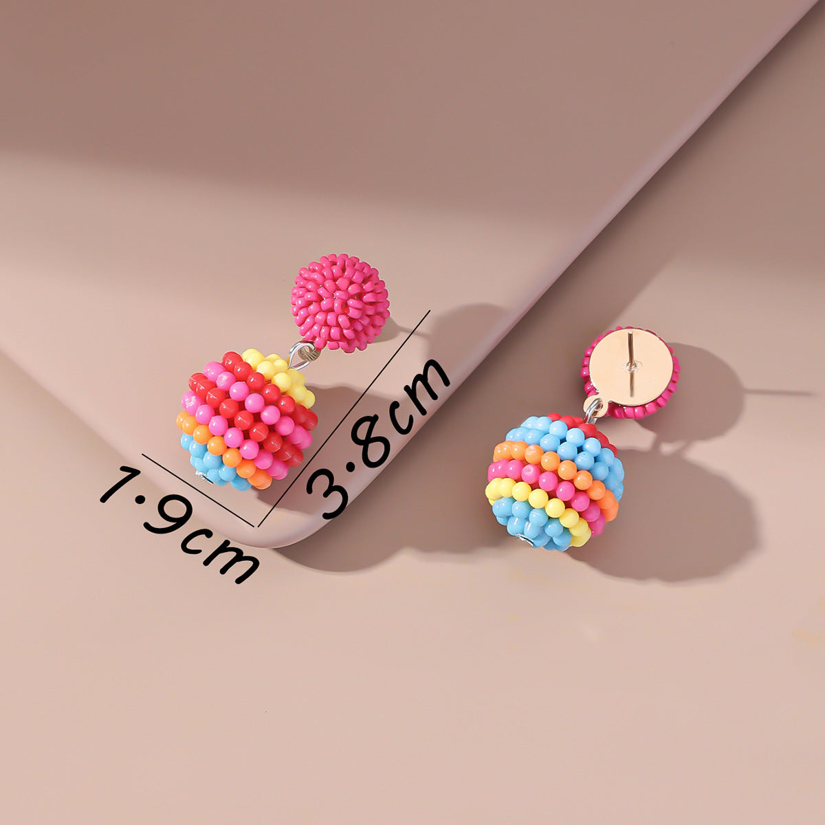 Wholesale of New Ball Small Fresh Colored Resin Earrings