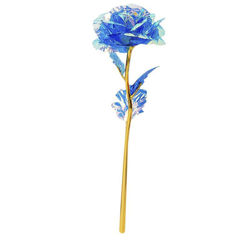 Wholesale of 10pcs Valentine's Day 24k Gold Foil Luminous Plastic Roses