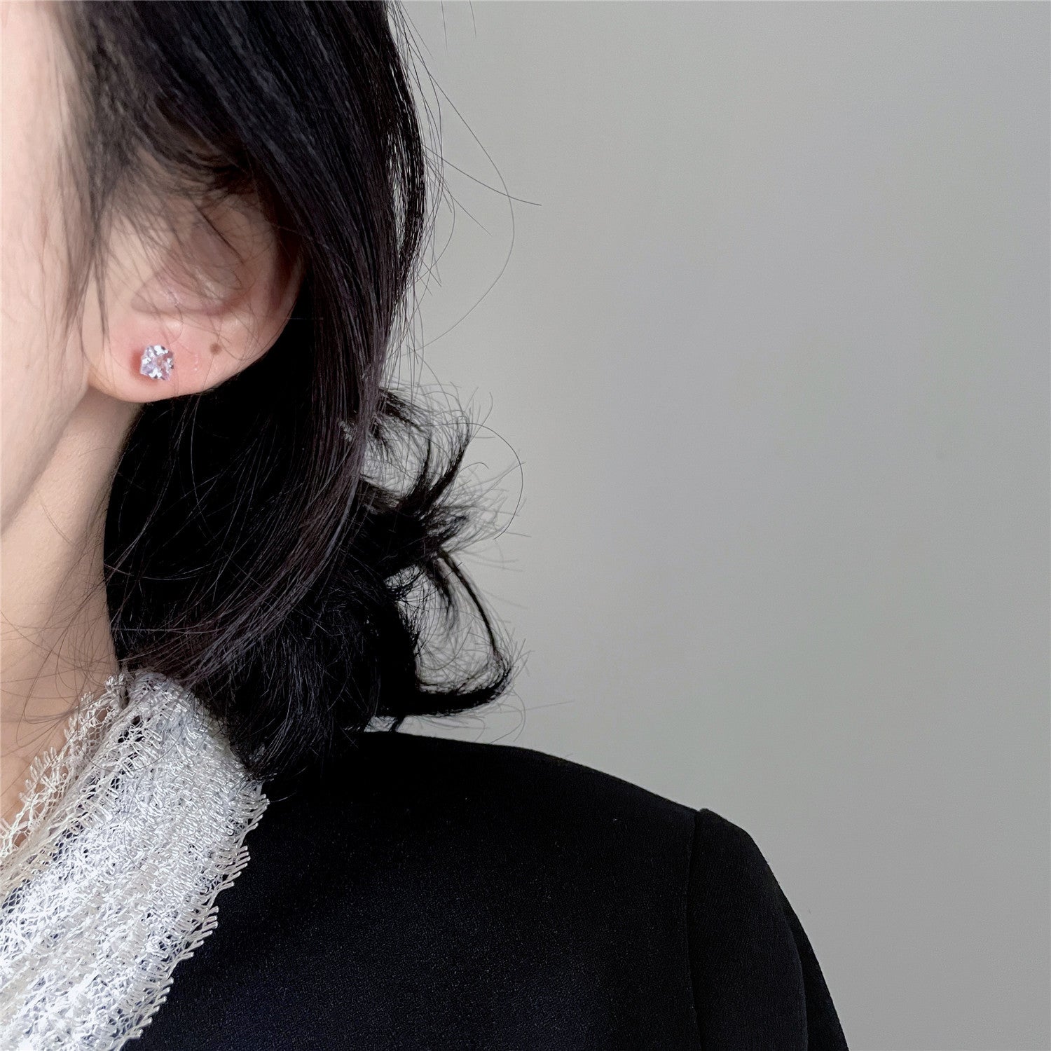 Wholesale Super Flash Zircon 925 Sterling Silver Small Earrings Set