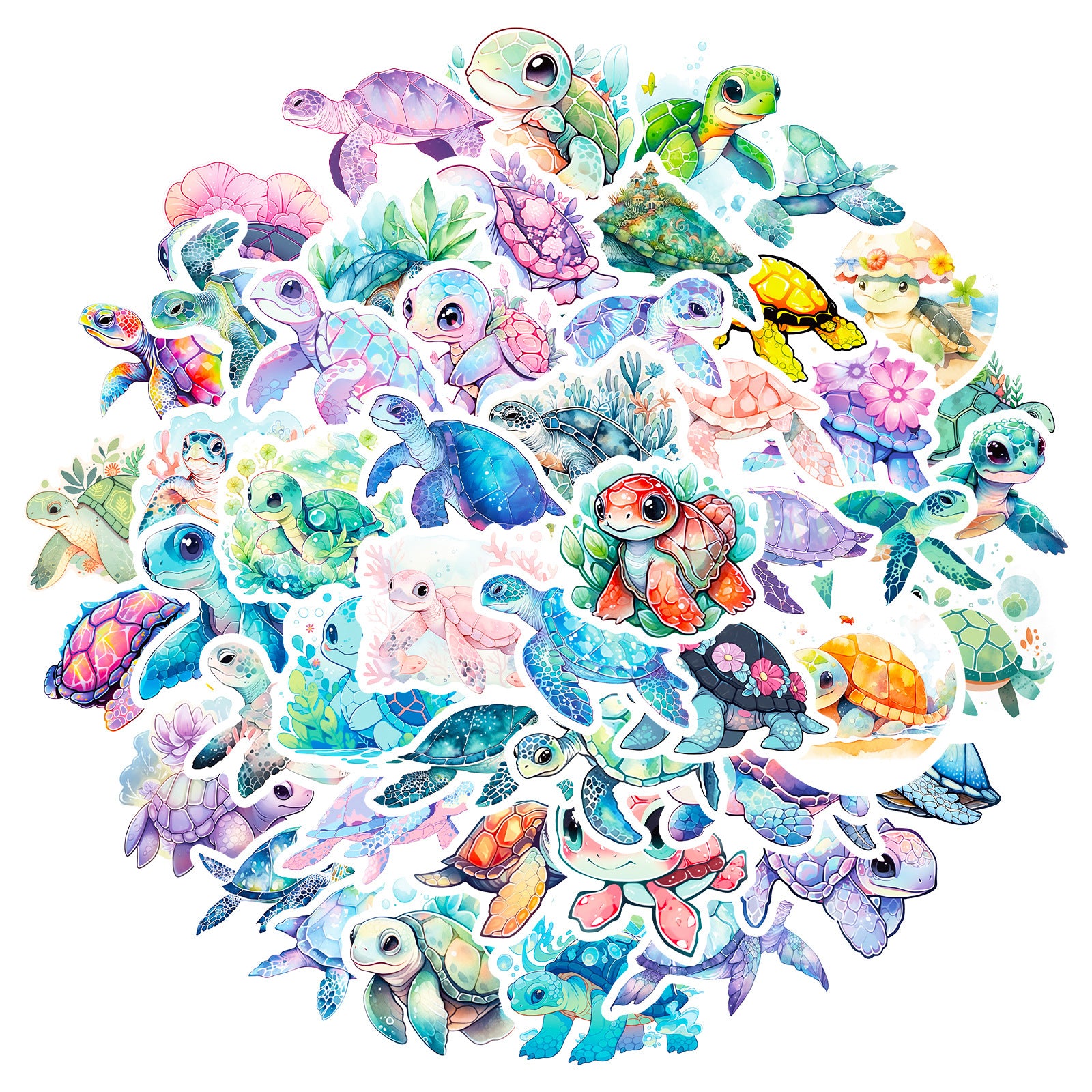 Wholesale 50 colorful ocean turtle DIY stickers