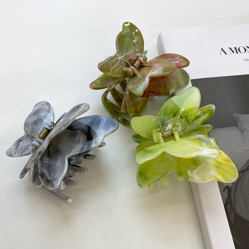 Wholesale high-quality ink butterfly grab clip Temperament elegant large texture butterfly hairpin shark clip hair ornament wholesale women