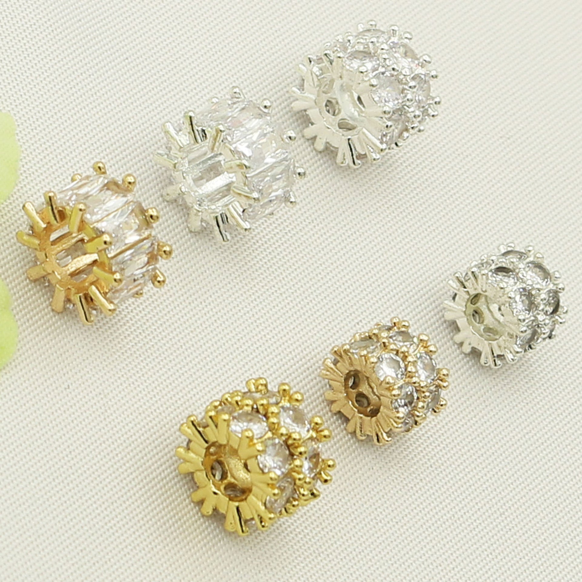 Wholesale 10pcs Copper plated gold colorbeaded bracelet