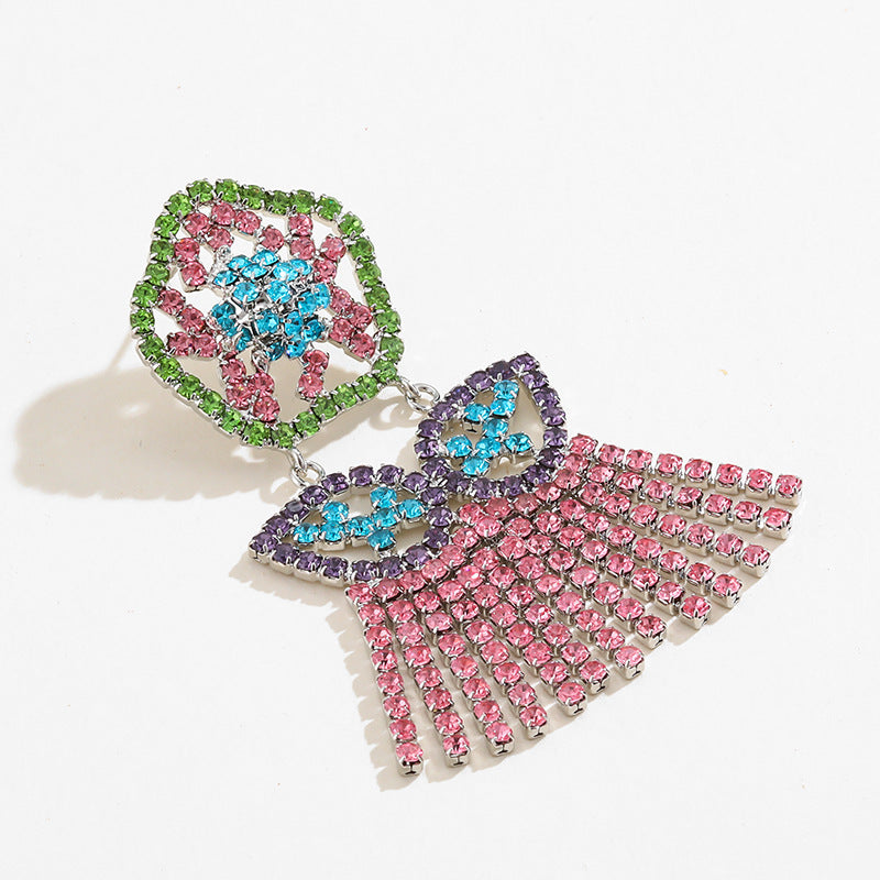 Wholesale Cyberpunk Dopamine Colorful Tassel Earrings