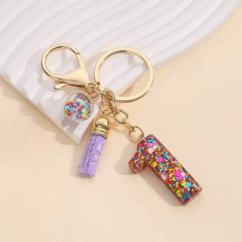 Wholesale Lucky Number Resin Keychain