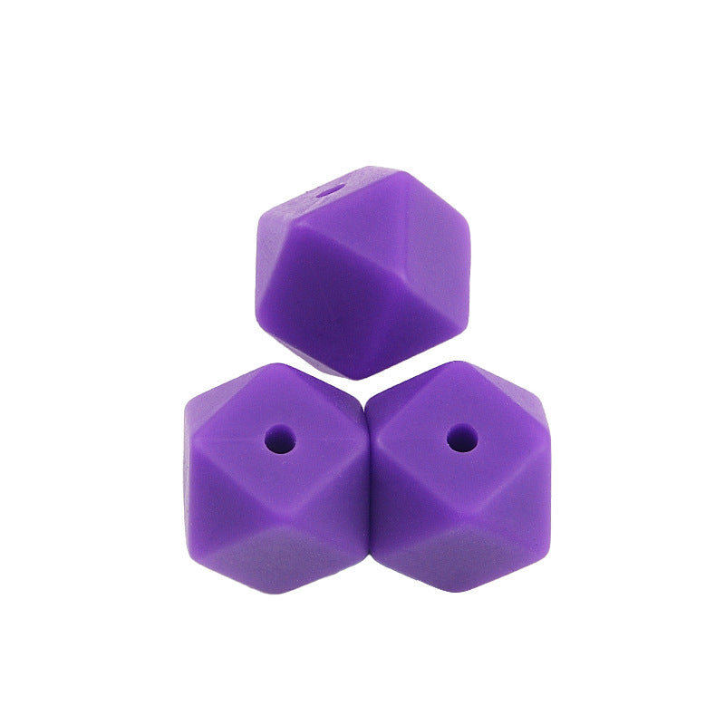 Wholesale 100pcs Beads Silicone 17mm Hexagon Beads Silicone Baby Teething Beads
