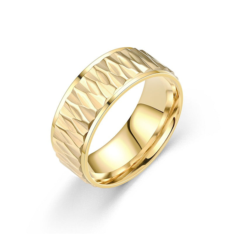 Wholesale Titanium Steel Diamond Patterned Rings