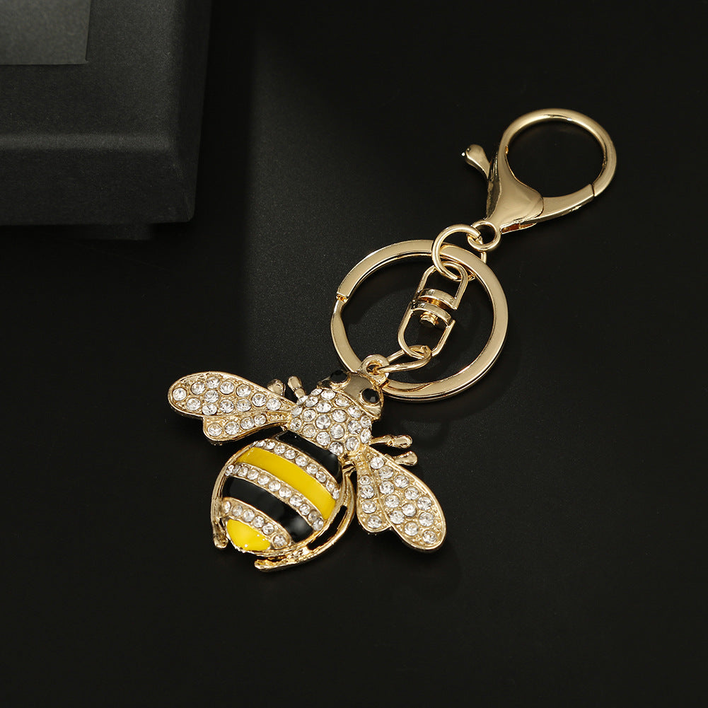 Wholesale Diamond Bee Zinc Alloy Keychain
