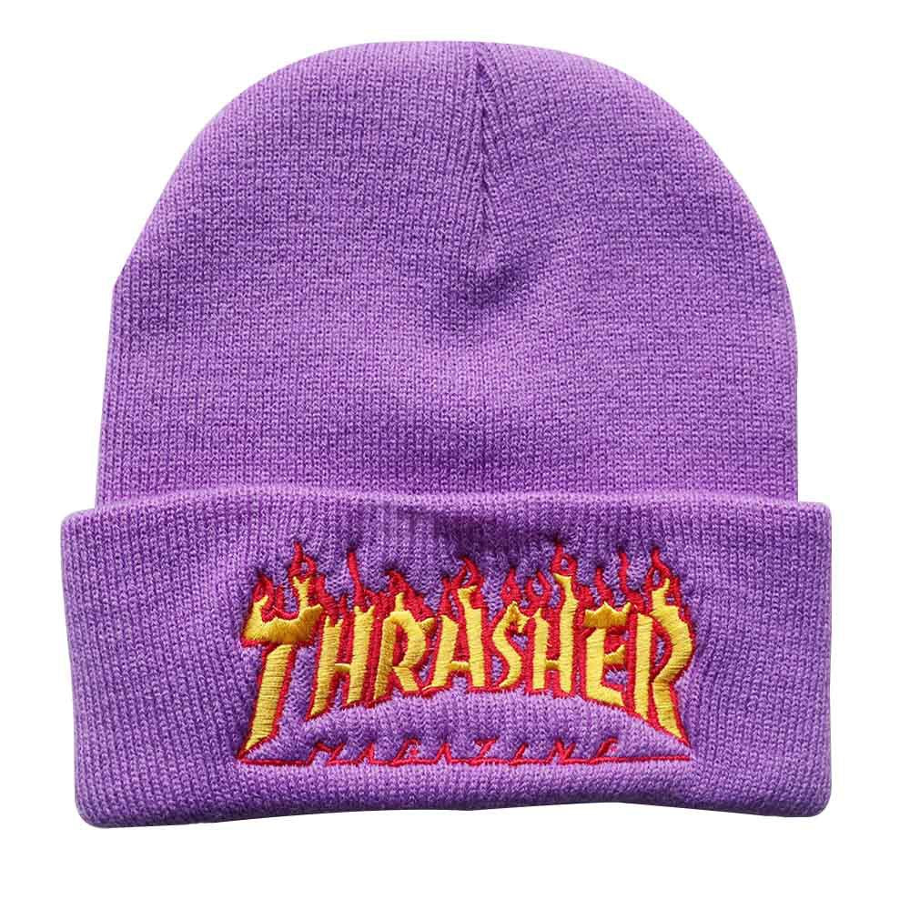 Wholesale Flame Letter Embroidery Autumn and Winter Beanie