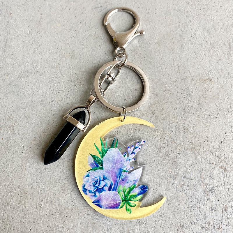 3pcs al por mayor/paquete acrílico colgante gato luna luna de cristal