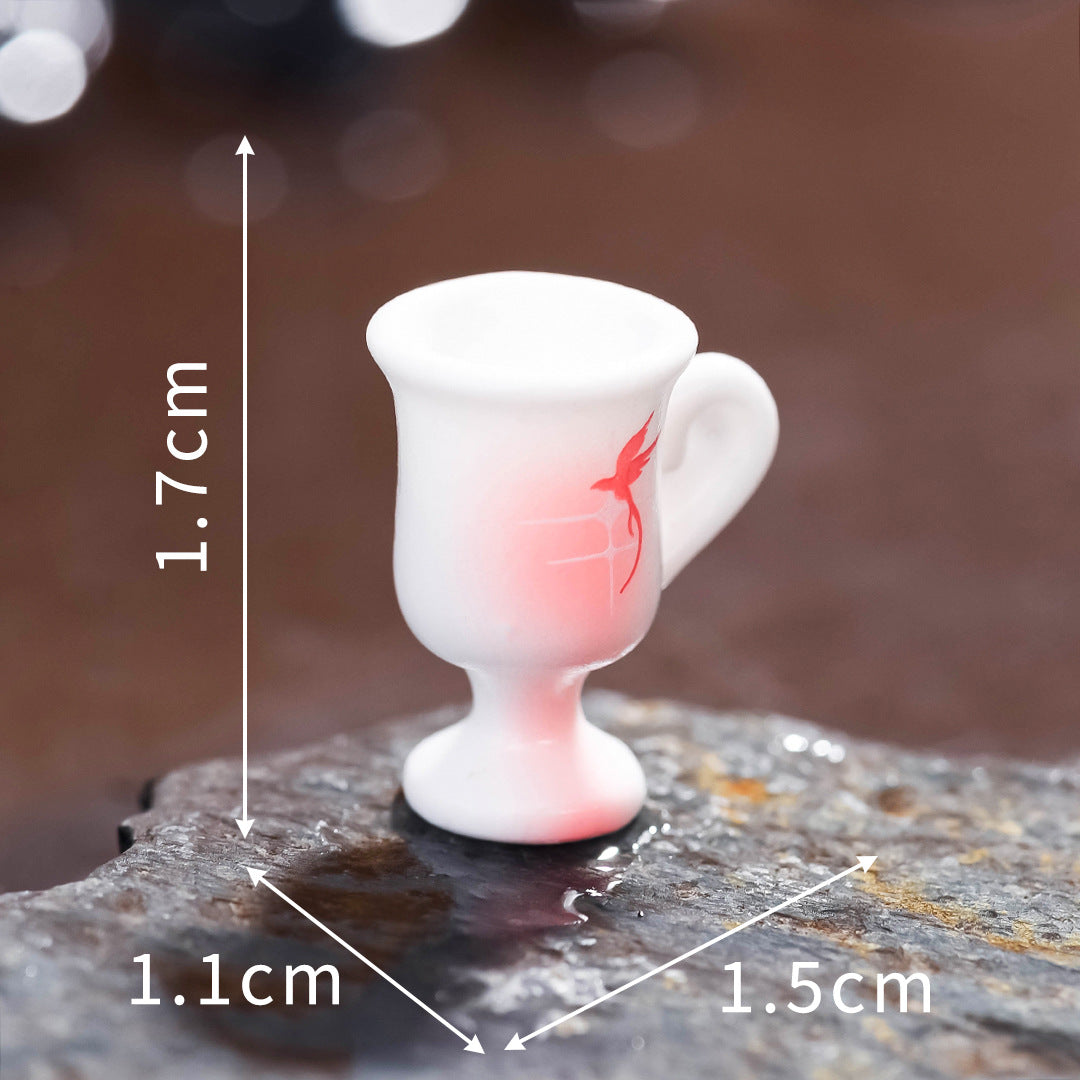 Wholesale Resin Goblet Ornament Dark sy Style Cartoon Butterfly Bird Micro Landscape Decor For Home Table And Gift Resale