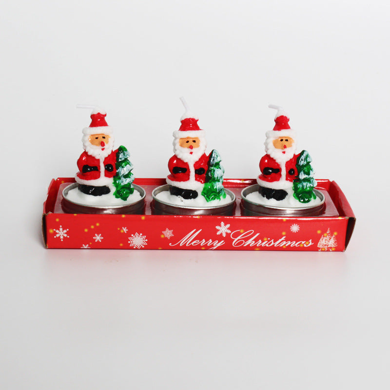 Wholesale Christmas Candle Set Old Man Tree Snowman Carnival Romantic Ornament Christmas Small Candle Lamp Gift