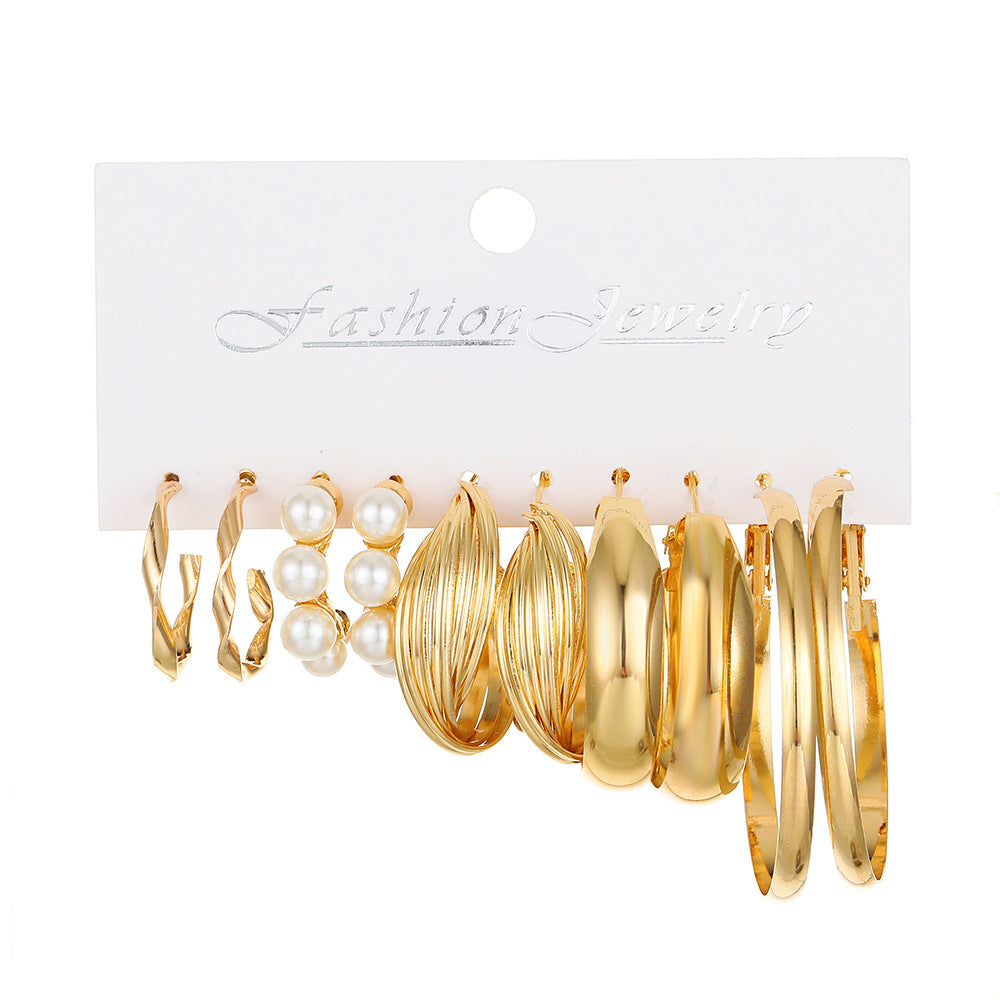 Wholesale Temperament Geometric Alloy Earring Set