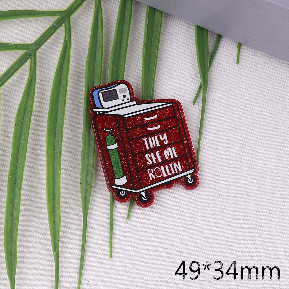 Wholesale 10PCS FlatBack Cartoon Acrylic Pins Cute DIY Patch Accessories