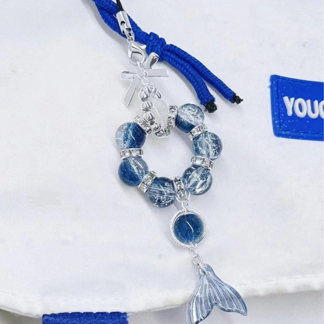 Wholesale Beaded Bow Deep Sea Pendant Keychain