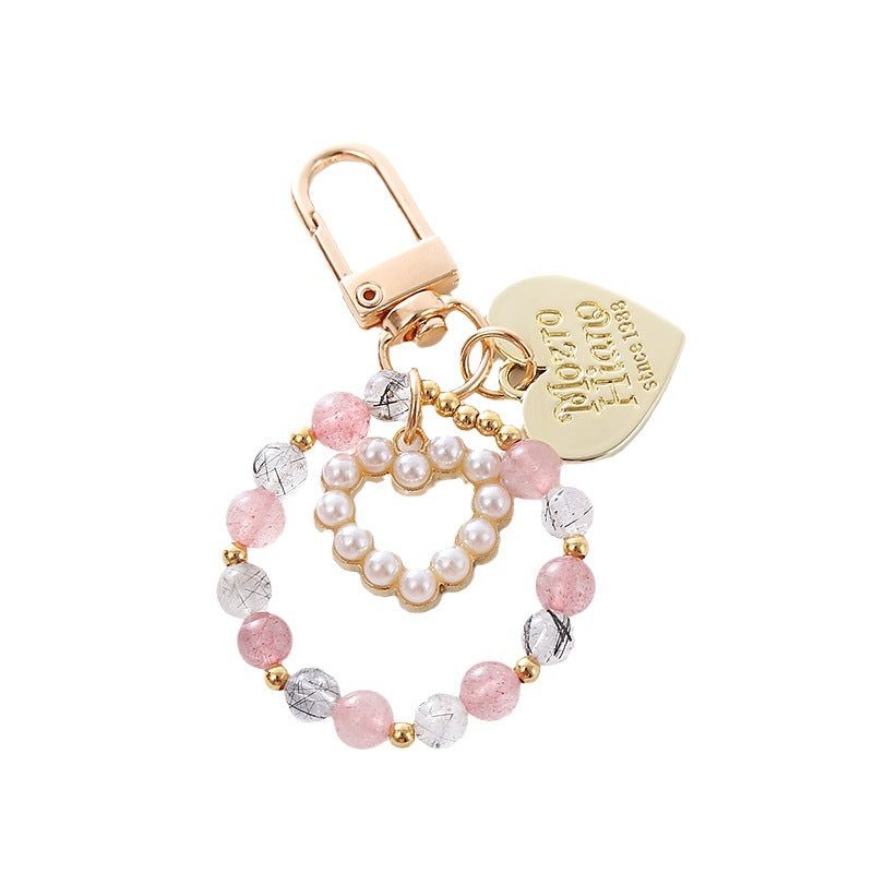 Wholesale Love Crystal Beads Keychain