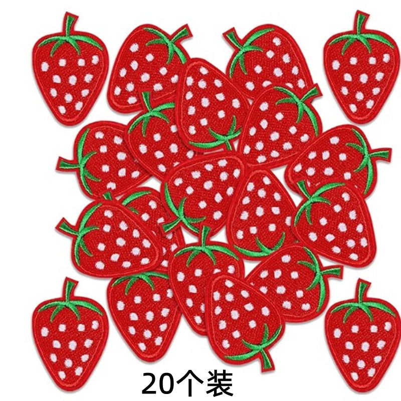 Wholesale Fashion Embroidered Fruit Patches Banana Watermelon Sew On Clothing Decorative Craft Supply 20 Pcs
