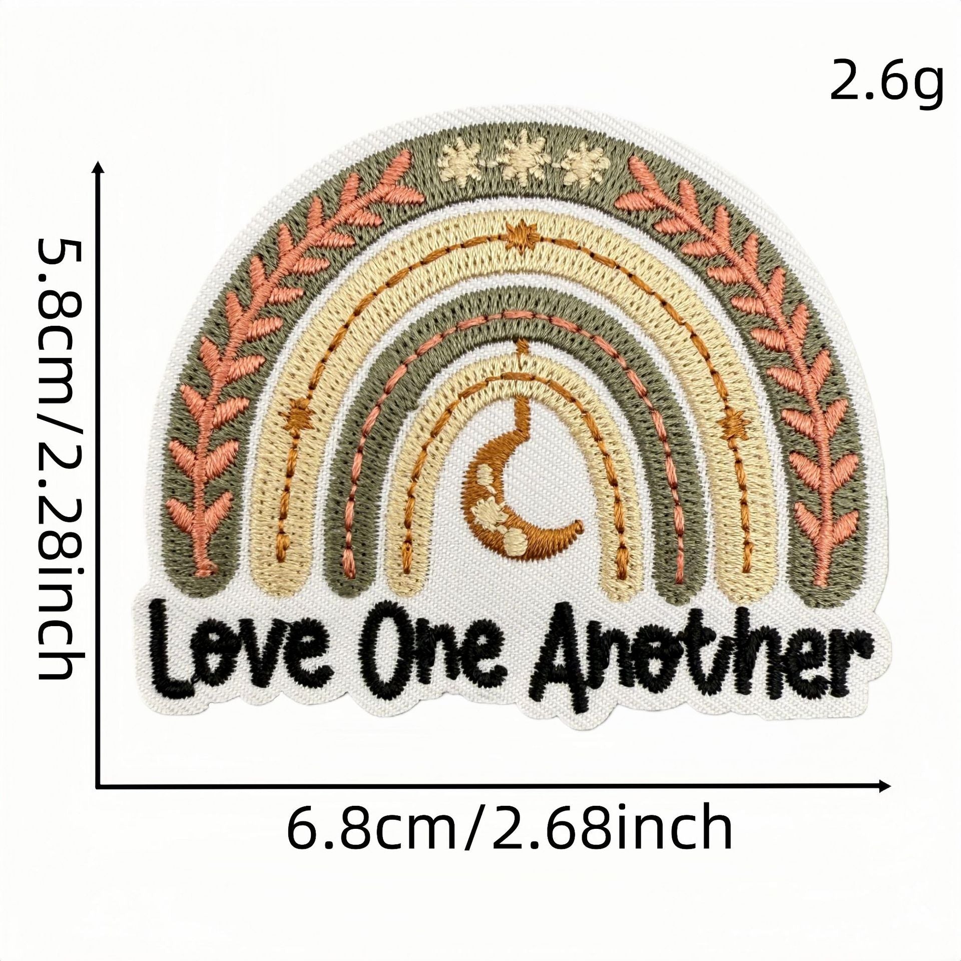 Wholesale Polyester Embroidered Patches Bohemian Cartoon English Iron On Badges For DIY Craft Supply