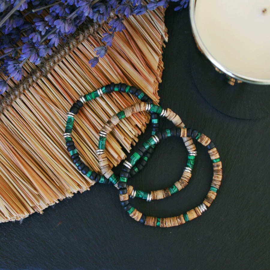 Wholesale Retro Style Wooden Beads Stacked with Bracelet Men's Beaded Cross Pendant Bracelet