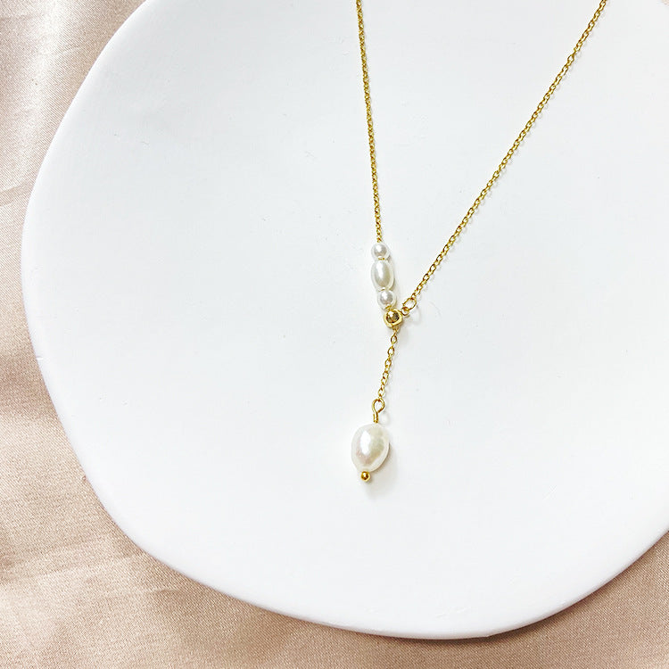 Wholesale Heart-shaped Pearl Stainless Steel Necklaces