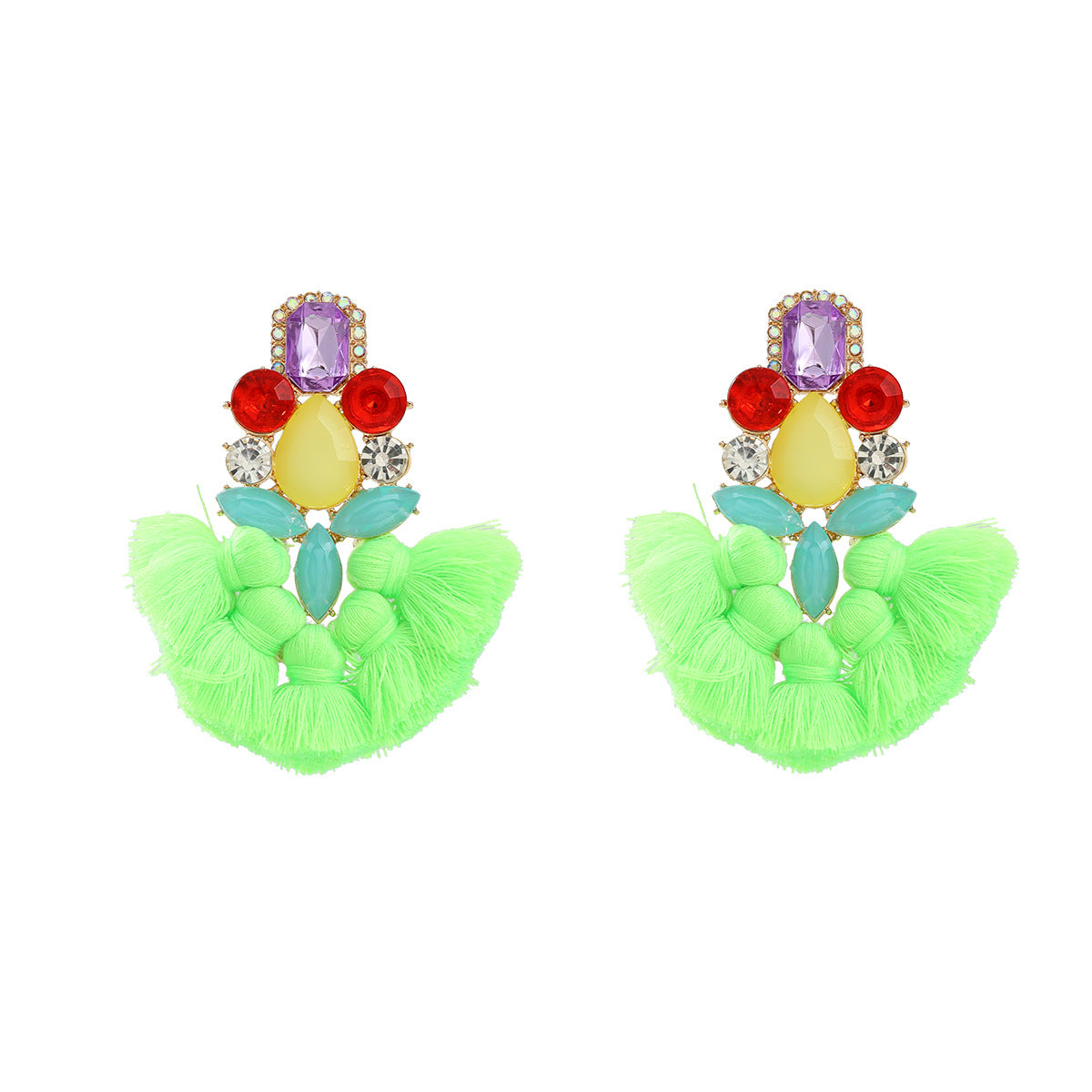 Wholesale Tassel Exaggerated Boho Style Earrings