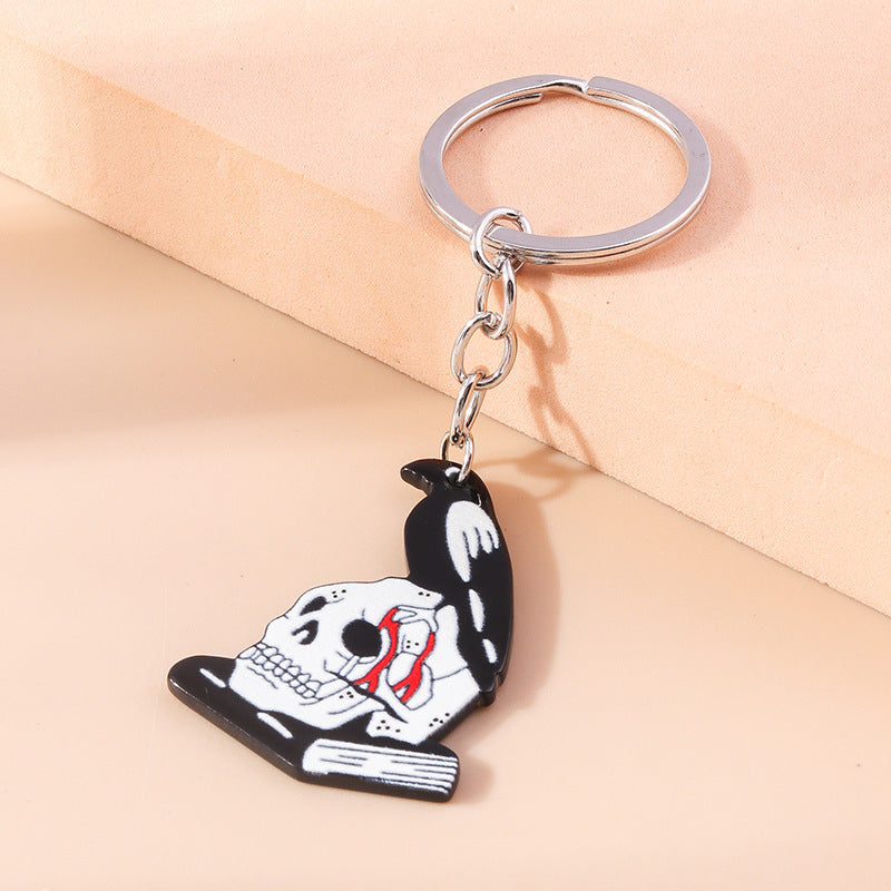 Wholesale Cartoon Demon Palm Skull Zinc Alloy Keychain