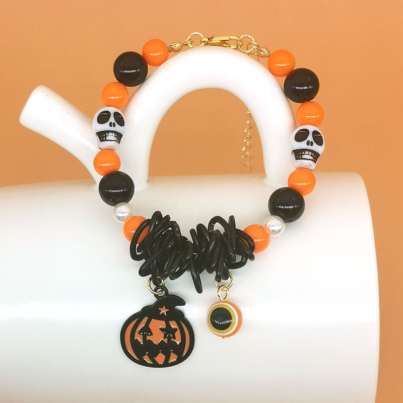 Wholesale 2PCS Halloween Pumpkin Ghost Alloy Bracelet