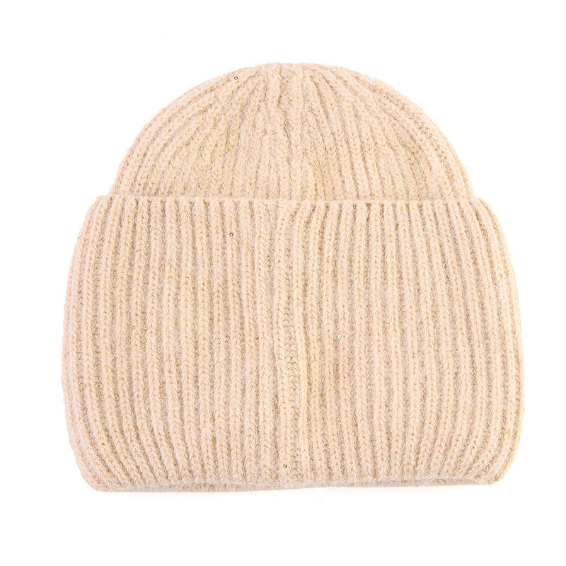 Wholesale Winter Knitted Hat Men's Woolen Hat Thickened Pure Rabbit Velvet Shiny Knitted Hat