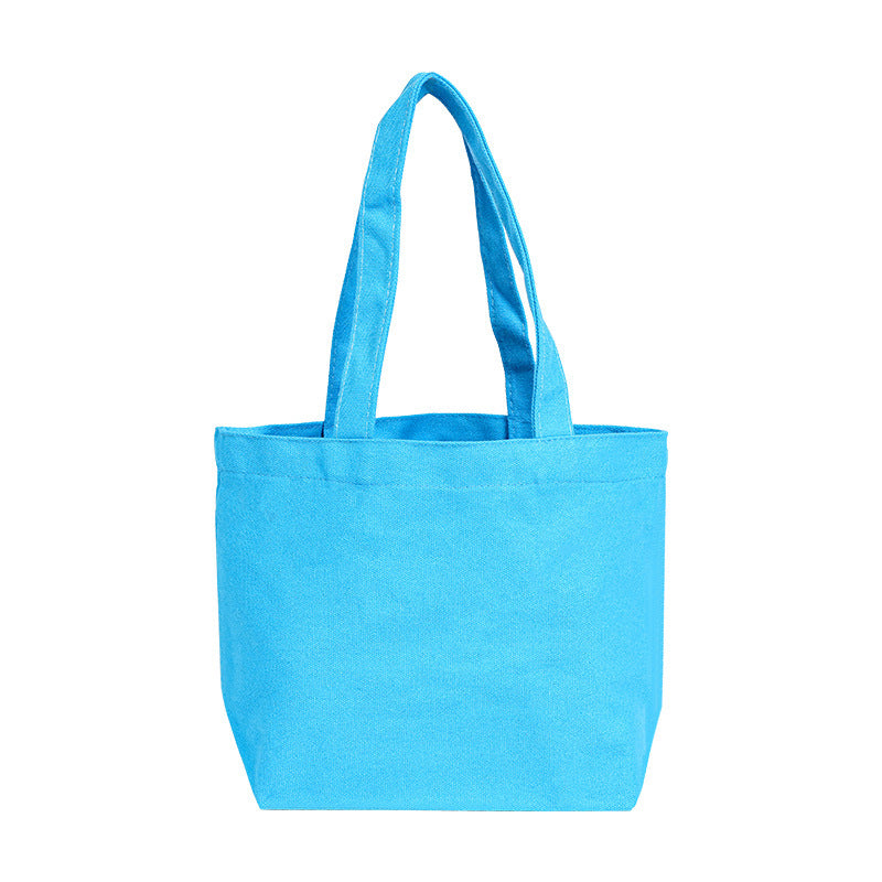 Wholesale 12 color cotton in stock canvas bag cute portable small cloth bag logo hand gift cotton bag