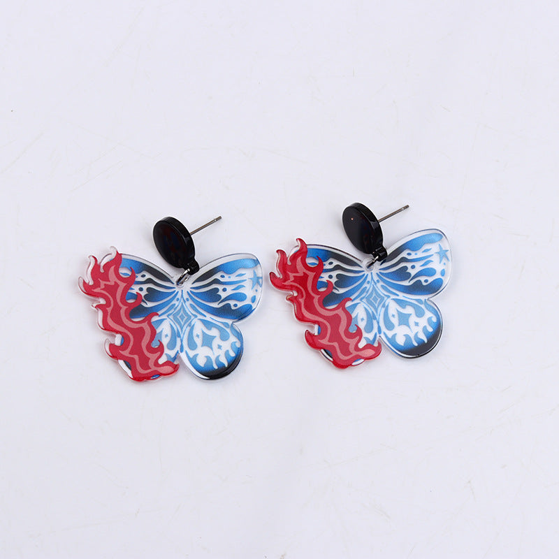 Wholesale Flame Butterfly Acrylic Earrings
