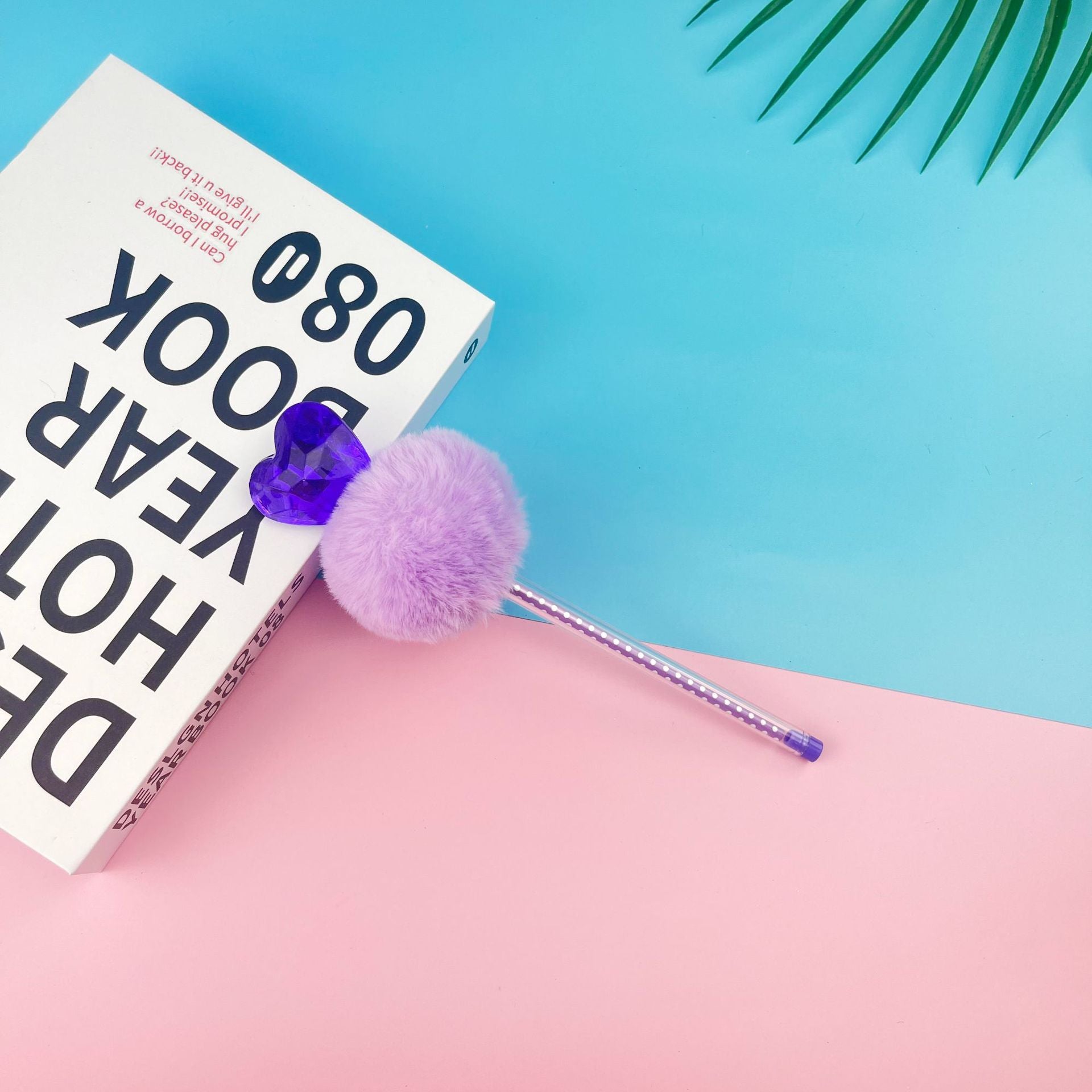 Wholesale Pens 20PCS Valentine's Day Acrylic Diamond Heart-shaped Plush Plastic Ballpoint Pen