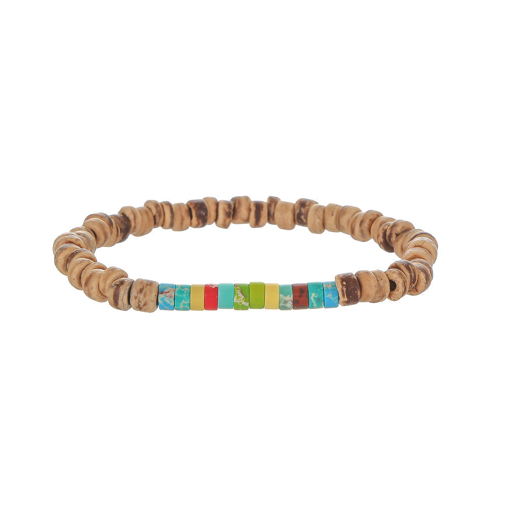 Wholesale simple turquoise wooden bead bracelet