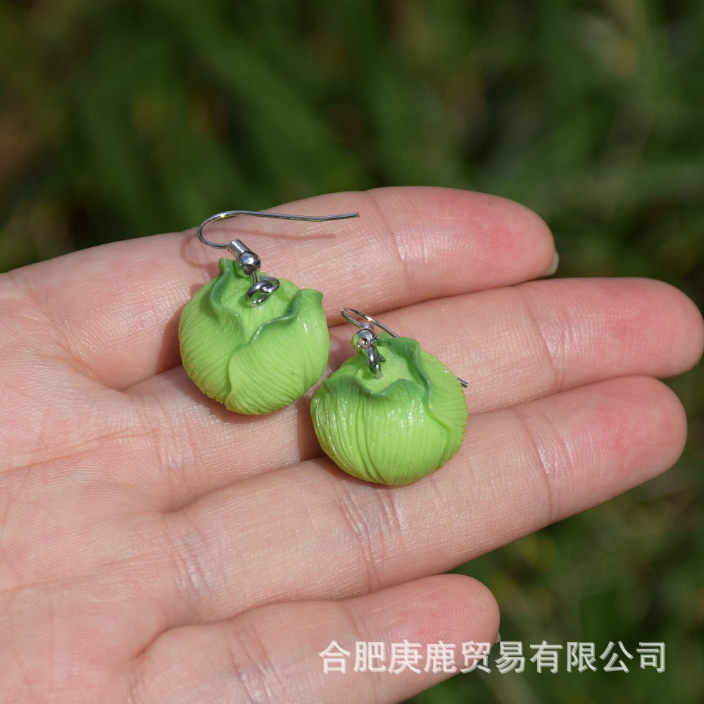 Wholesale Stereo Cabbage Cabbage Earrings Stereo Cucumber Earrings Cute Earrings