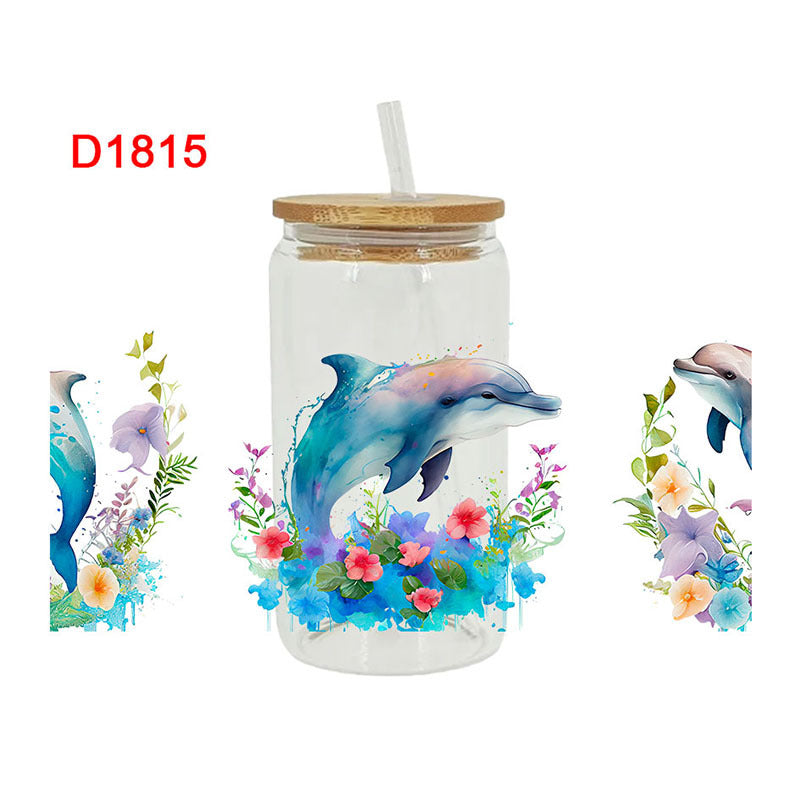 Wholesale  cartoon printing heat transfer Cup sticker 23cm x 11cm 16oz Cup UV DTF Wraps