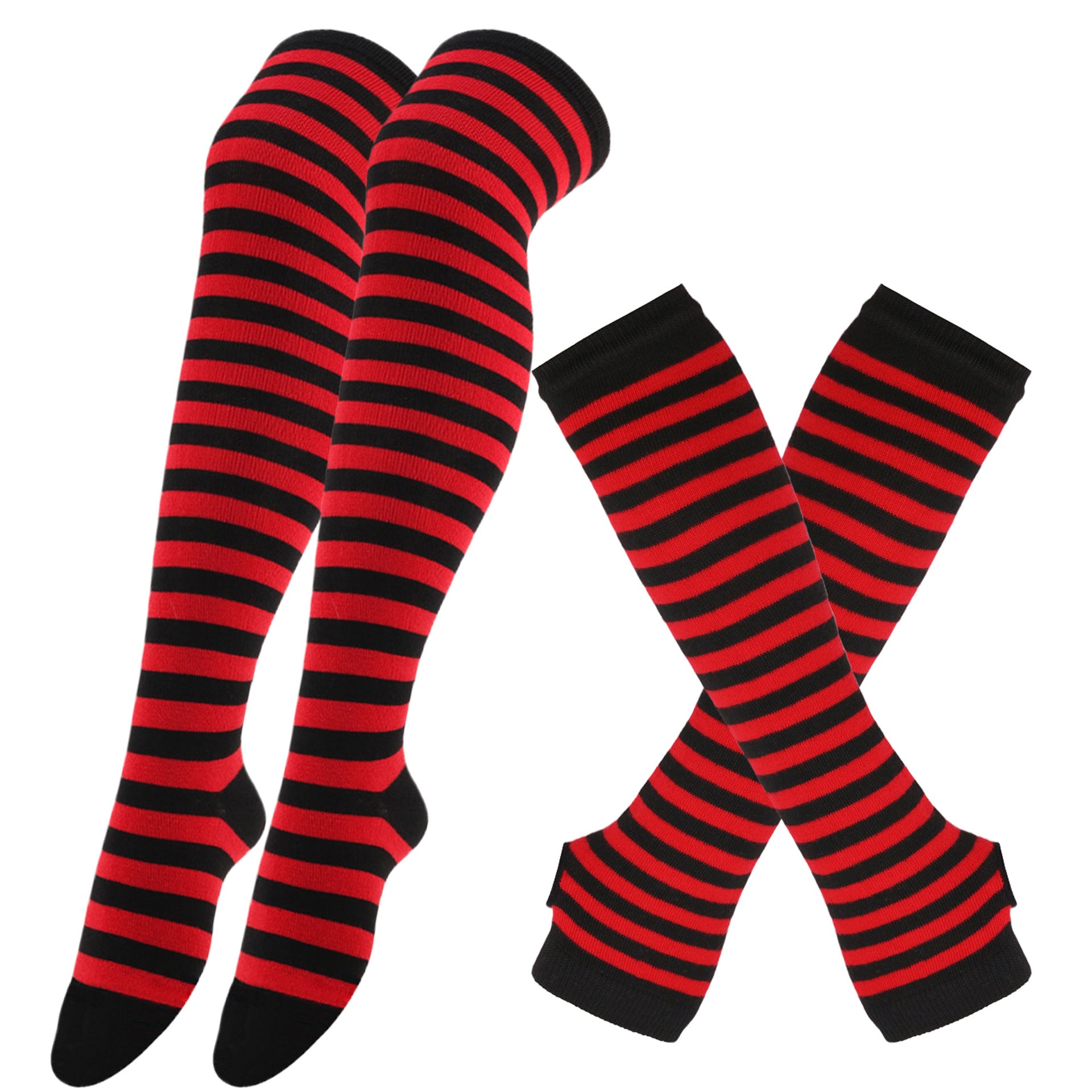 Wholesale Halloween Christmas Funny Striped Gloves Long Socks Set