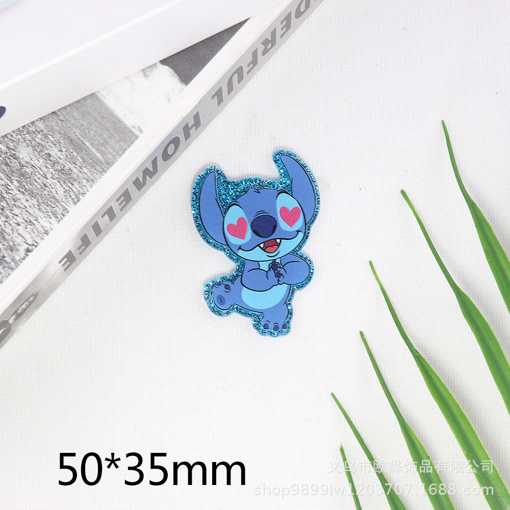 Wholesale 10pcs/pack pink cartoon rabbit peach heart letter Acrylic Flatback OLY Exclusive