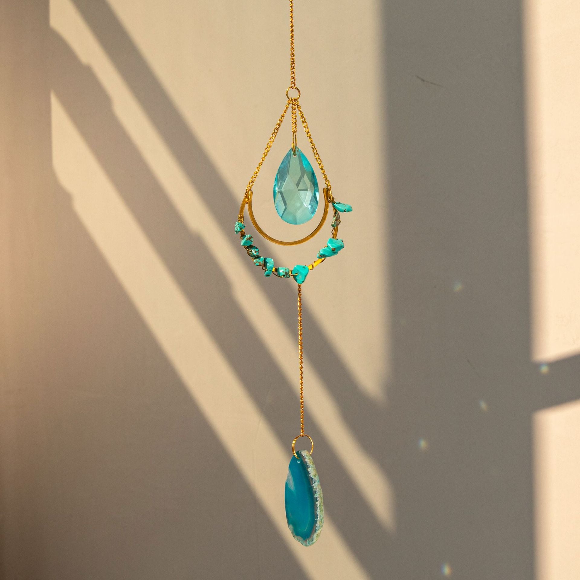 Wholesale Suncatcher Natural Agate Crystal Prism Decoration