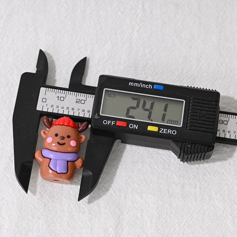 Wholesale 5pcs/pack  Christmas reindeer through-hole rubber beads  Acrylic Beads