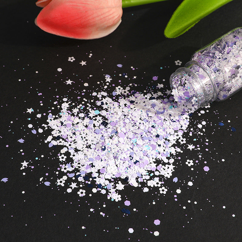 Wholesale DIY Handmade Material Drop Glue Macaron Mixed Glitter Flow Hemp Cherry Blossoms Sparkling Pink Glitter