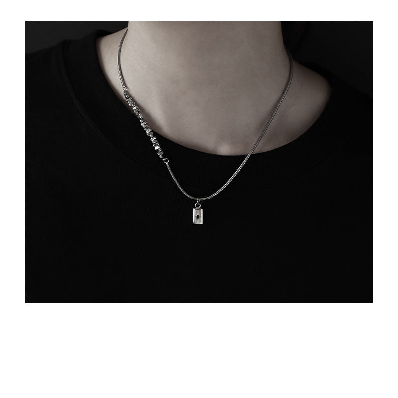 Wholesale Black Zircon Titanium Steel Necklace