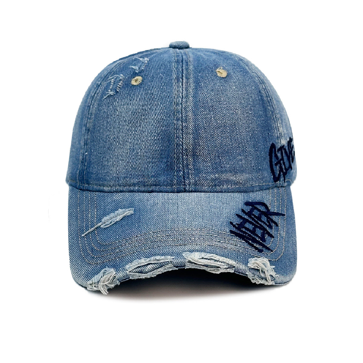 Wholesale  Baseball Cap with Distressed Edges,  Letter Embroidery