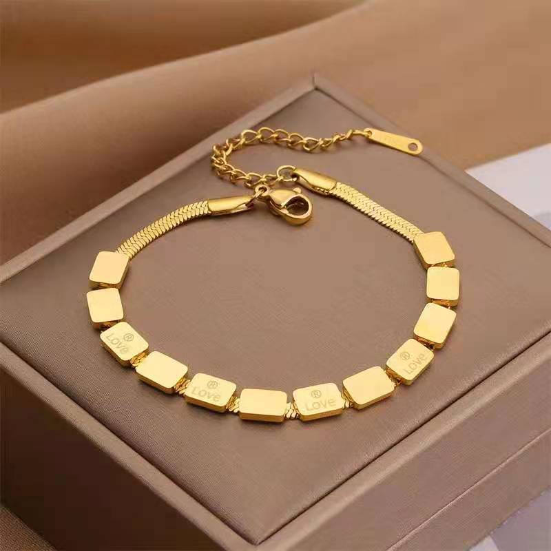 Wholesale Double Thick Chain Color Retaining Titanium Steel Bracelet
