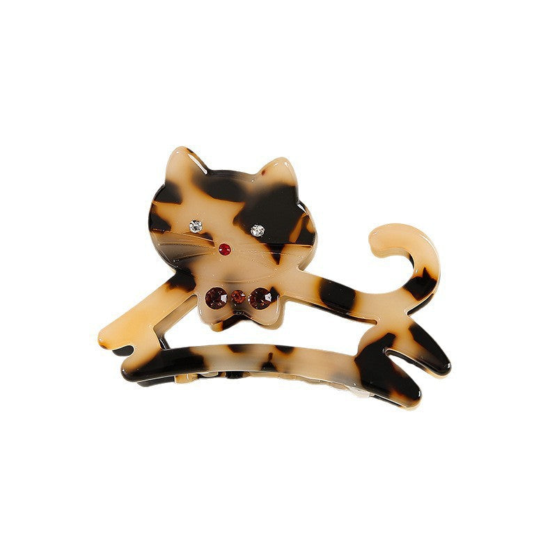 Wholesale New French Rhinestone Cat Hair Claw Clip Acrylic Hollow Women S Hair Accessory Cute Everyday Styling For Boutique Resale